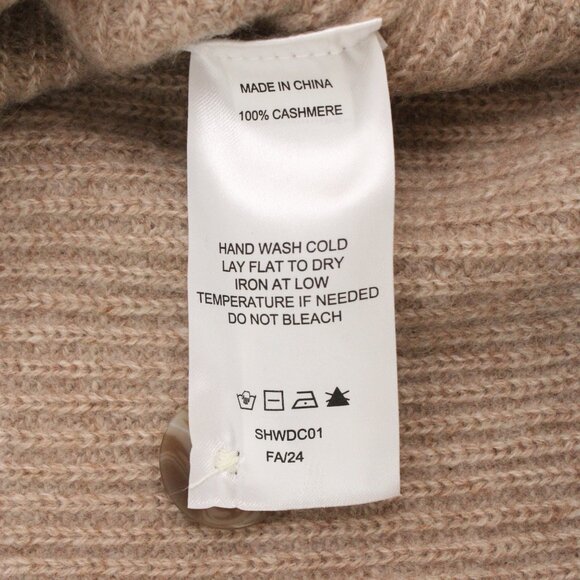 Quince Tan Cashmere Fisherman Cardigan Sweater - Picture 11 of 12